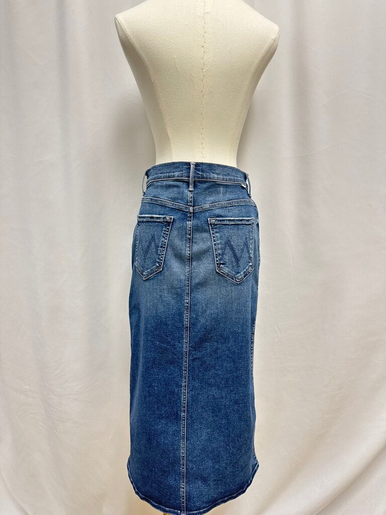 Mother Blue Denim Midi Skirt NWT