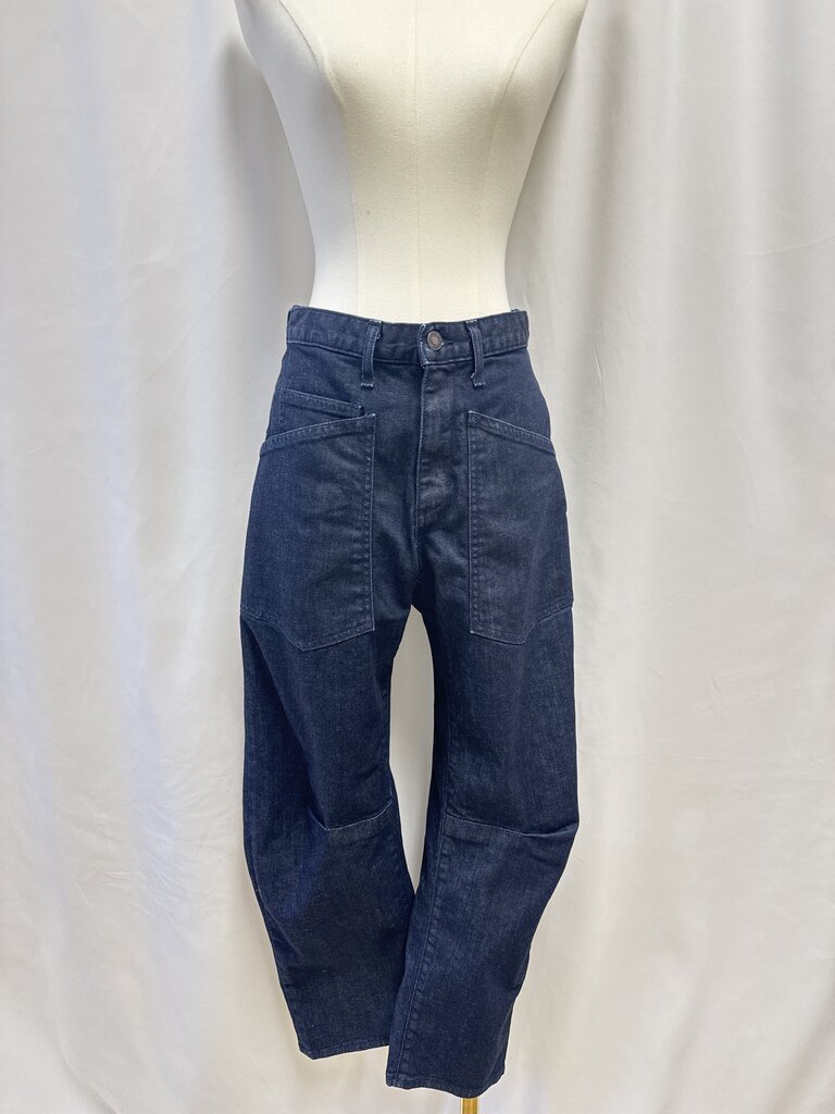 Nili Lotan Dark Wash Denim Barrel Jean