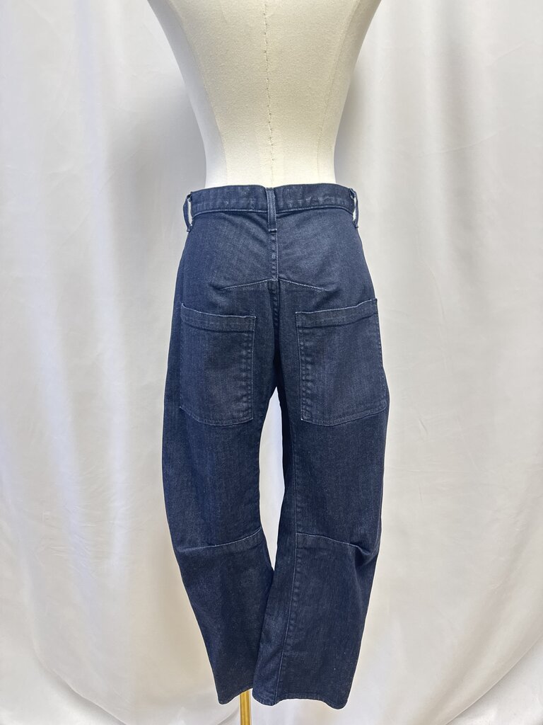Nili Lotan Dark Wash Denim Barrel Jean