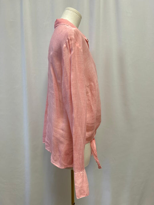 120% Lino Pink Linen Button Up