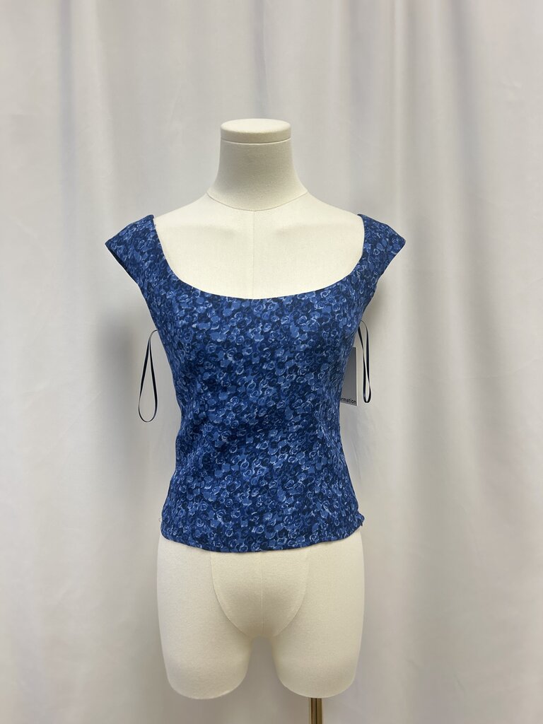 Reformation Blue Rose Smocked Tank NWT