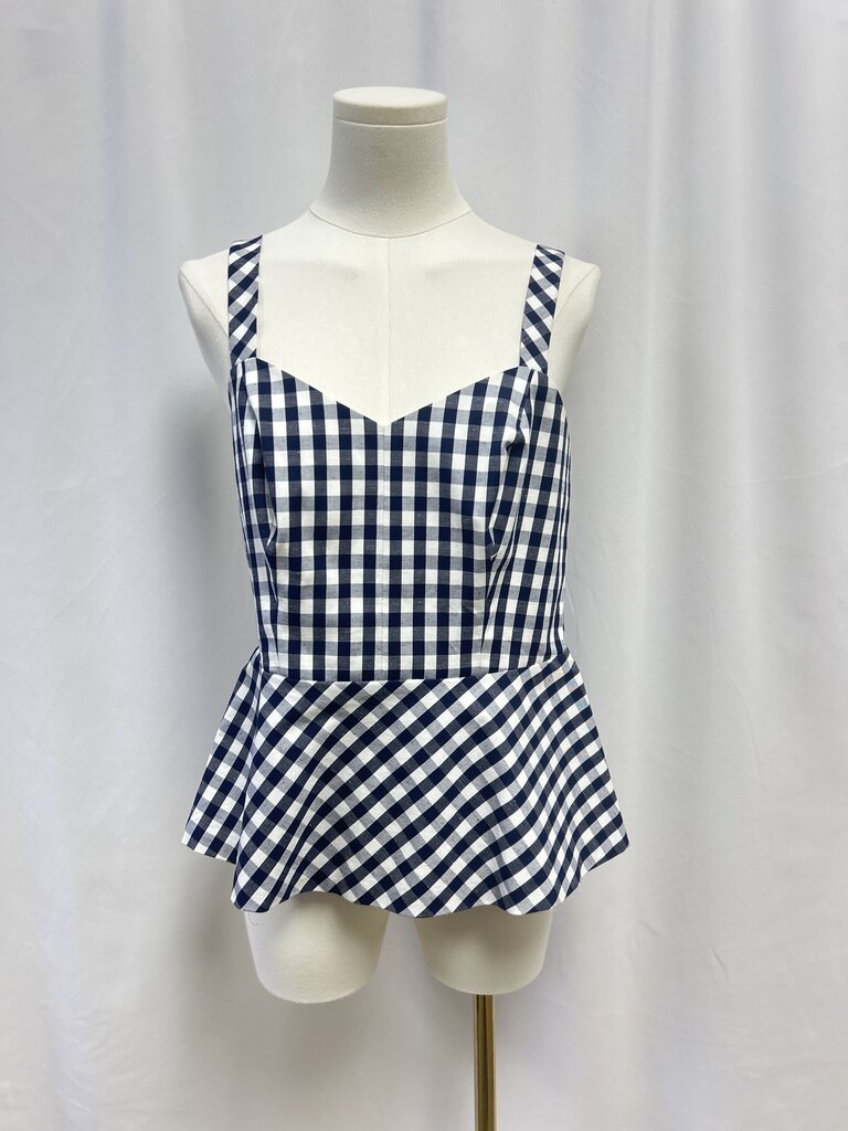 Trina Turk Blue and White Gingham Tank