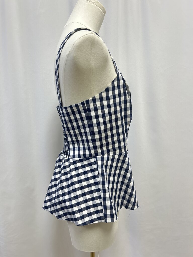 Trina Turk Blue and White Gingham Tank