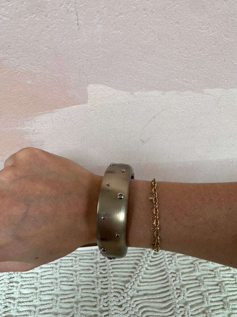 Alexis Bittar Silver Lucite Bangle