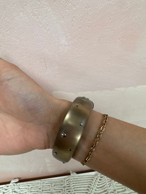 Alexis Bittar Silver Lucite Bangle