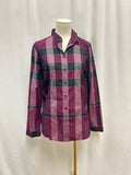 Burberry Marooon Plaid Button Up