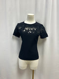 Elie Tahari Black Lace Detail Tee NWT