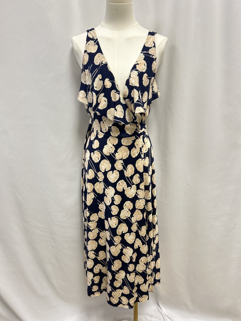 DVF Blue Floral Wrap Dress NWT