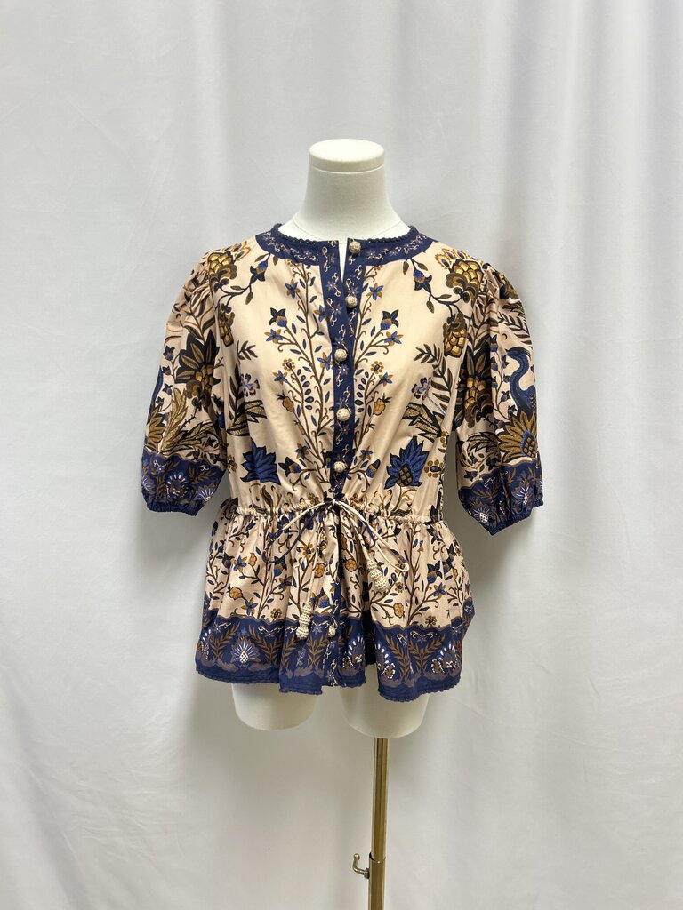Farm Rio Blush Floral Blouse NWT