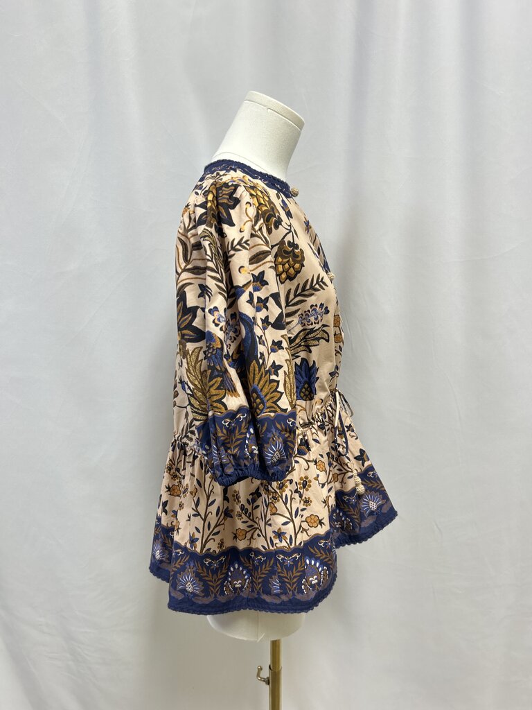 Farm Rio Blush Floral Blouse NWT