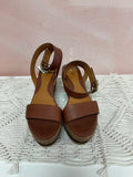 Fendi Brown Leather Espadrille Sandal