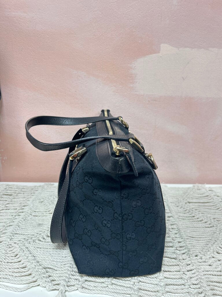 Gucci Black Canvas Tote w/Dustbag
