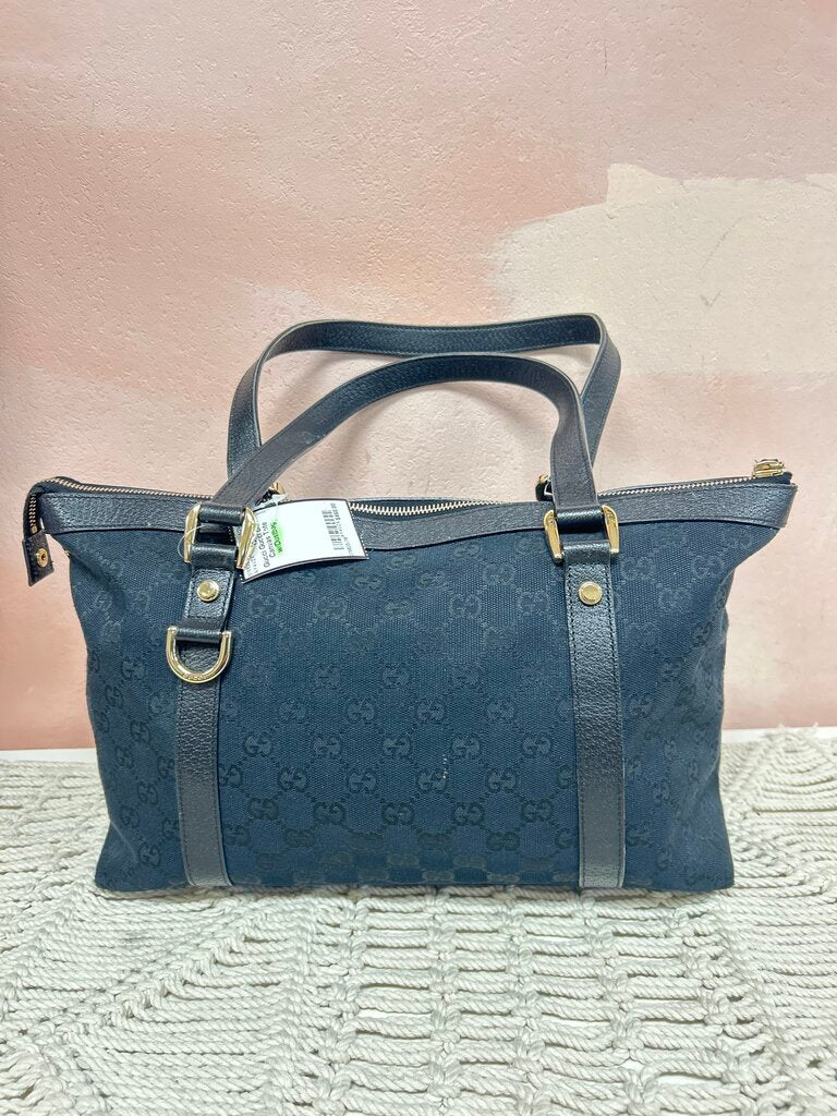 Gucci Black Canvas Tote w/Dustbag