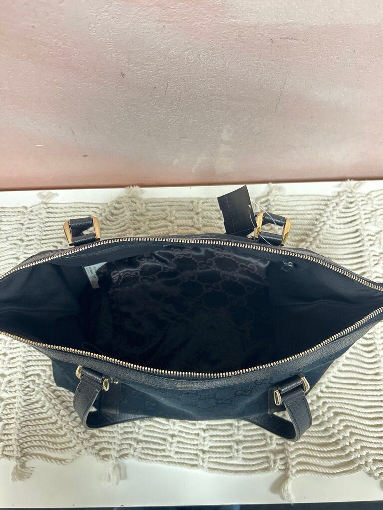 Gucci Black Canvas Tote w/Dustbag