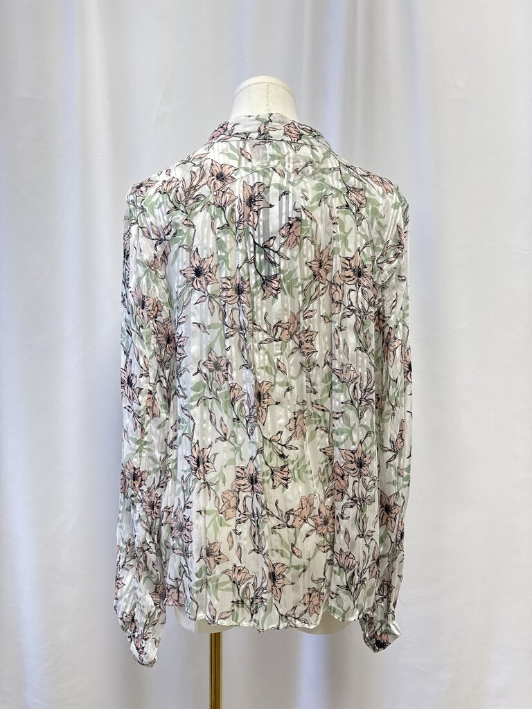 rag & bone White Floral Pin Tuck Blouse NWT