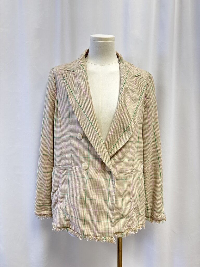 Marella Tan Plaid Blazer