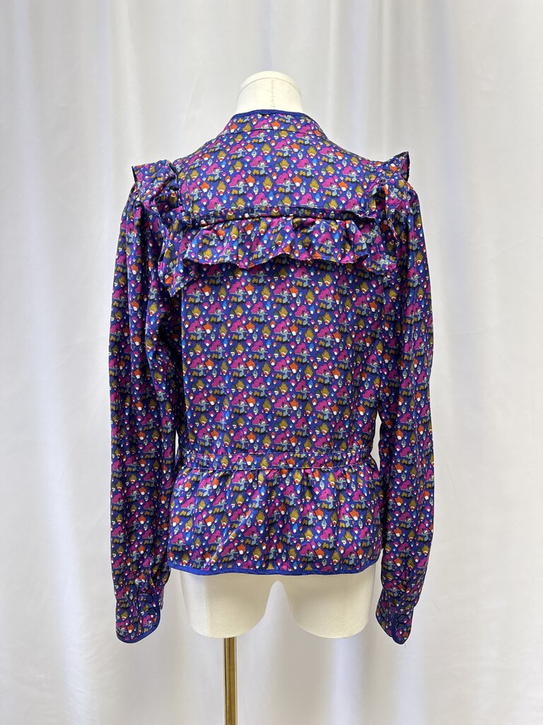 See by Chloe Blue Printed Silk Top