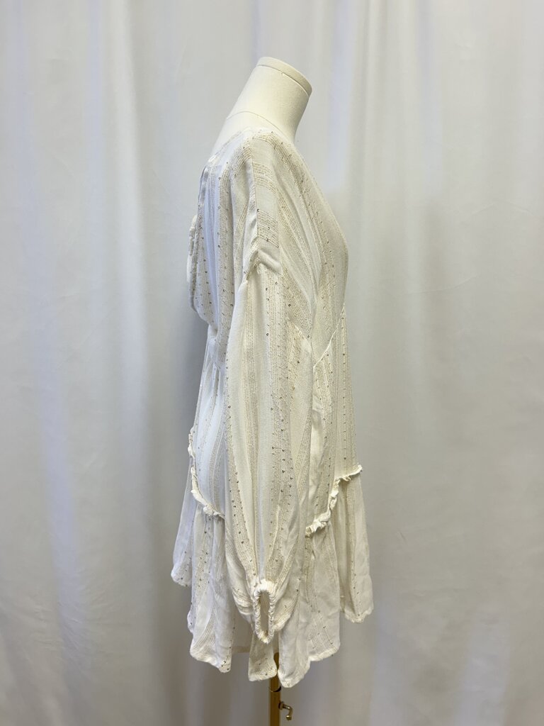 L Space White and Gold Mini Dress NWT