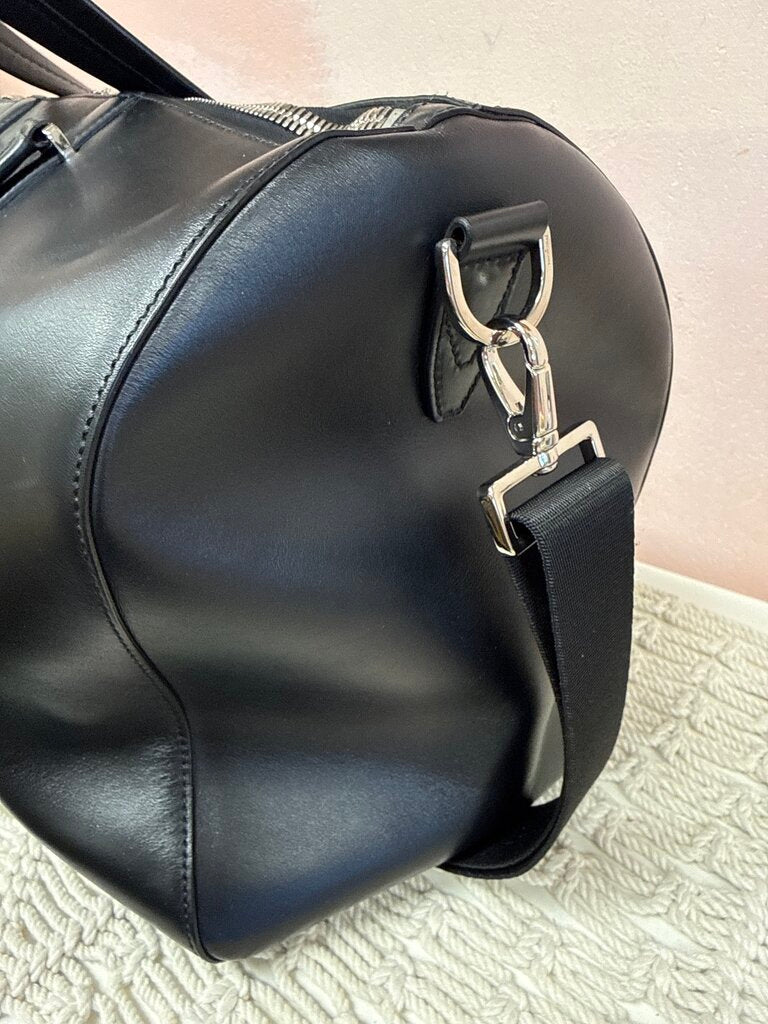 Ferragamo Black Leather Duffle Bag