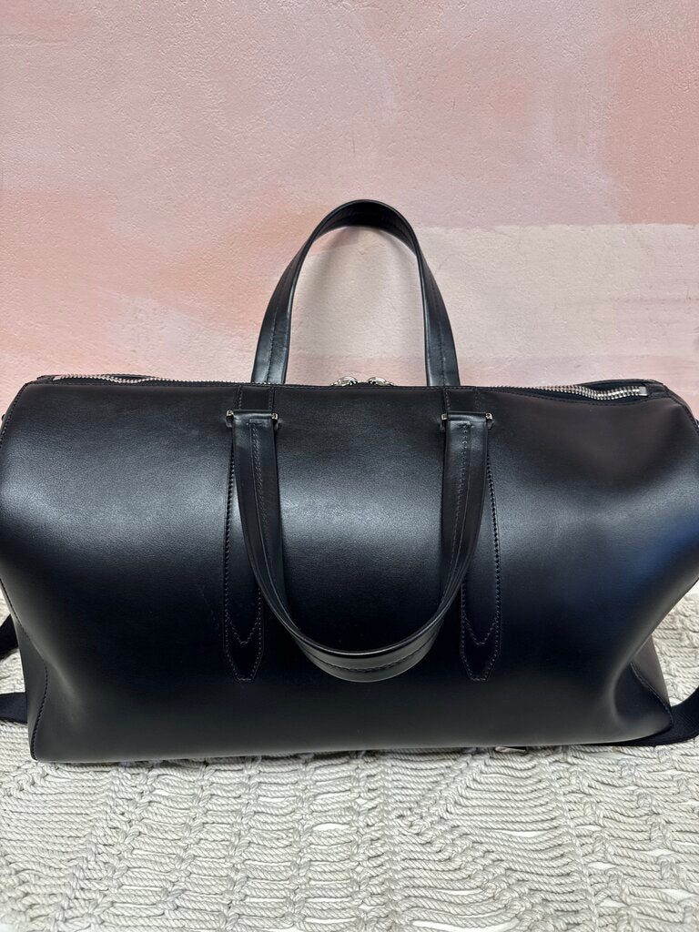Ferragamo Black Leather Duffle Bag