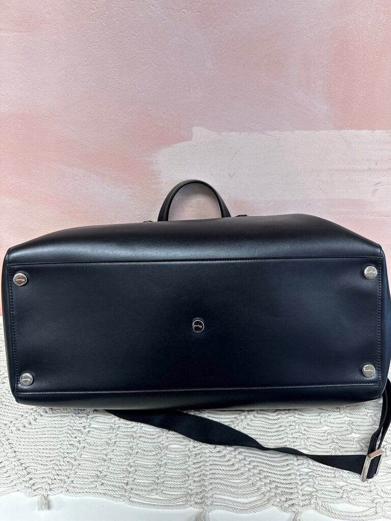 Ferragamo Black Leather Duffle Bag