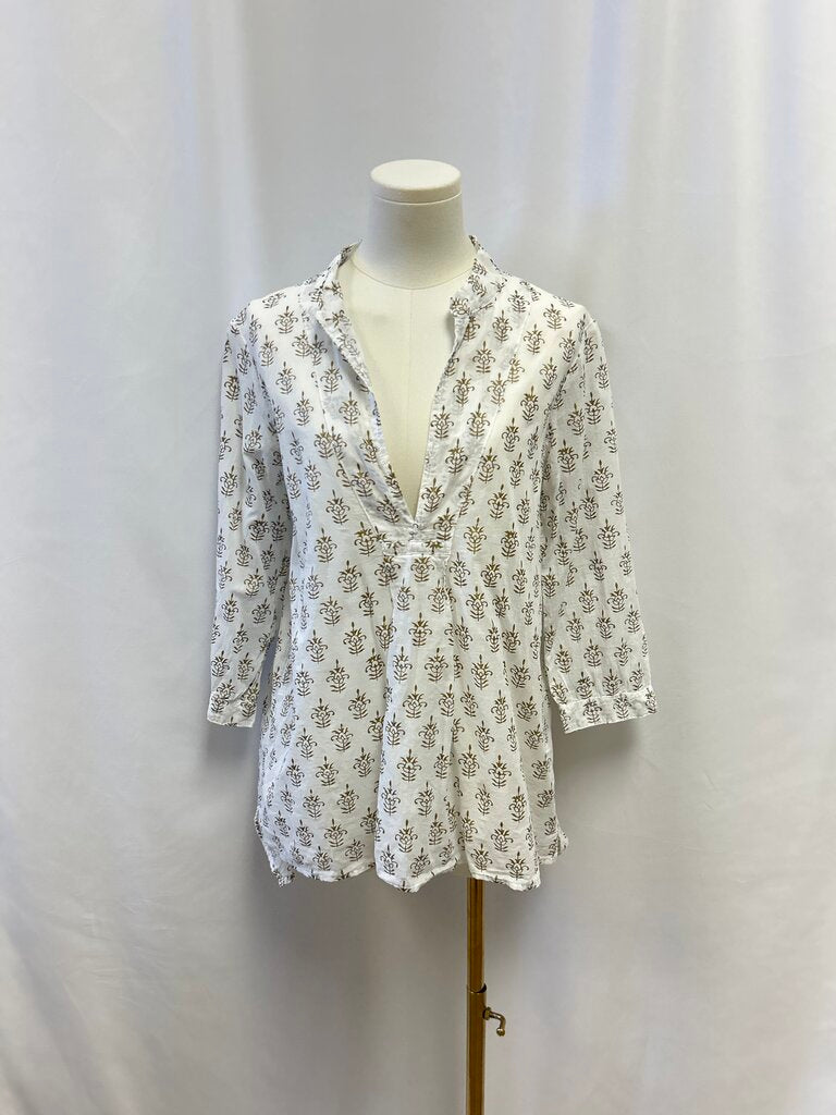 CP Shades White and Gold Mini Cover Up Dress