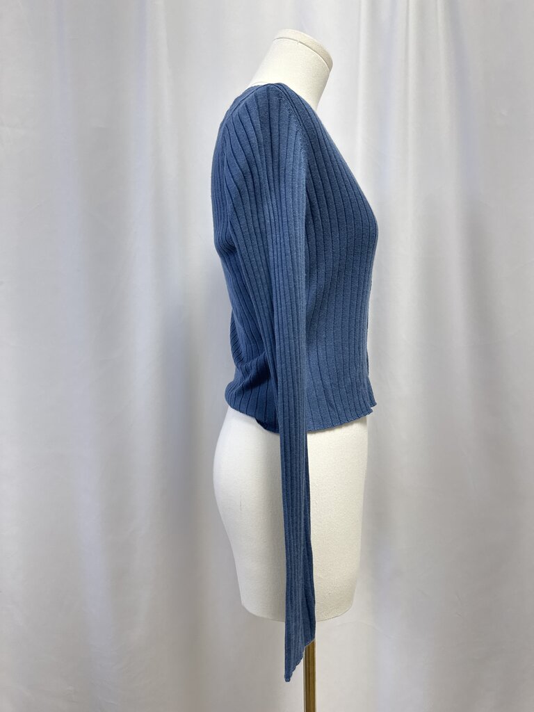 Naadam Slate Blue Ribbed Cardigan