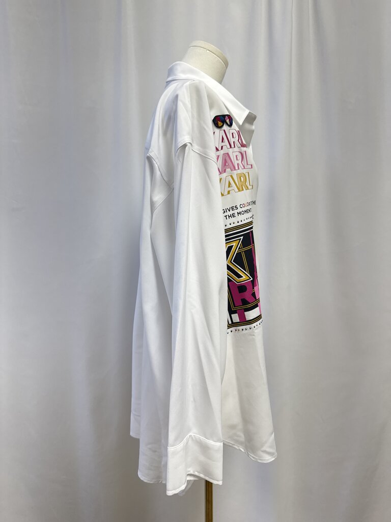 Karl Lagerfeld White Graphic Top