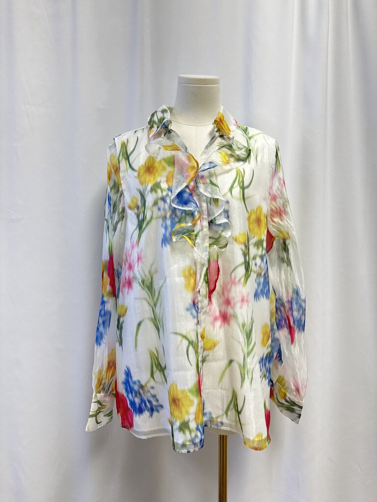 Karl Lagerfeld Floral Ruffle Blouse