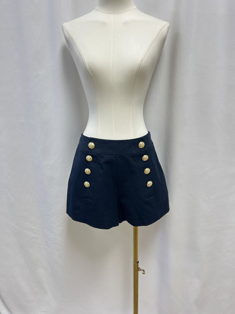 Derek Lam Navy Gold Button Shorts