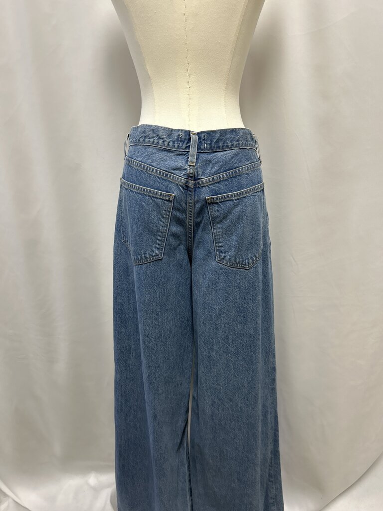 AGOLDE Blue Pleated Straight Leg Jean
