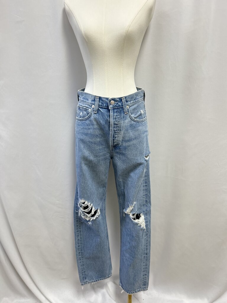 AGOLDE Blue Distressed Straight Leg Jean NWT