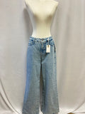 Good American Blue Straight Leg Studded Jean NWT