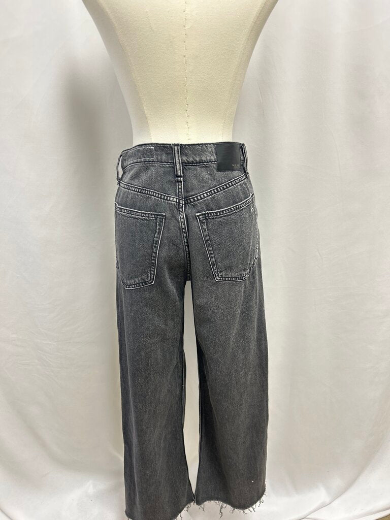 rag & bone Black Wide Straight Leg Jean