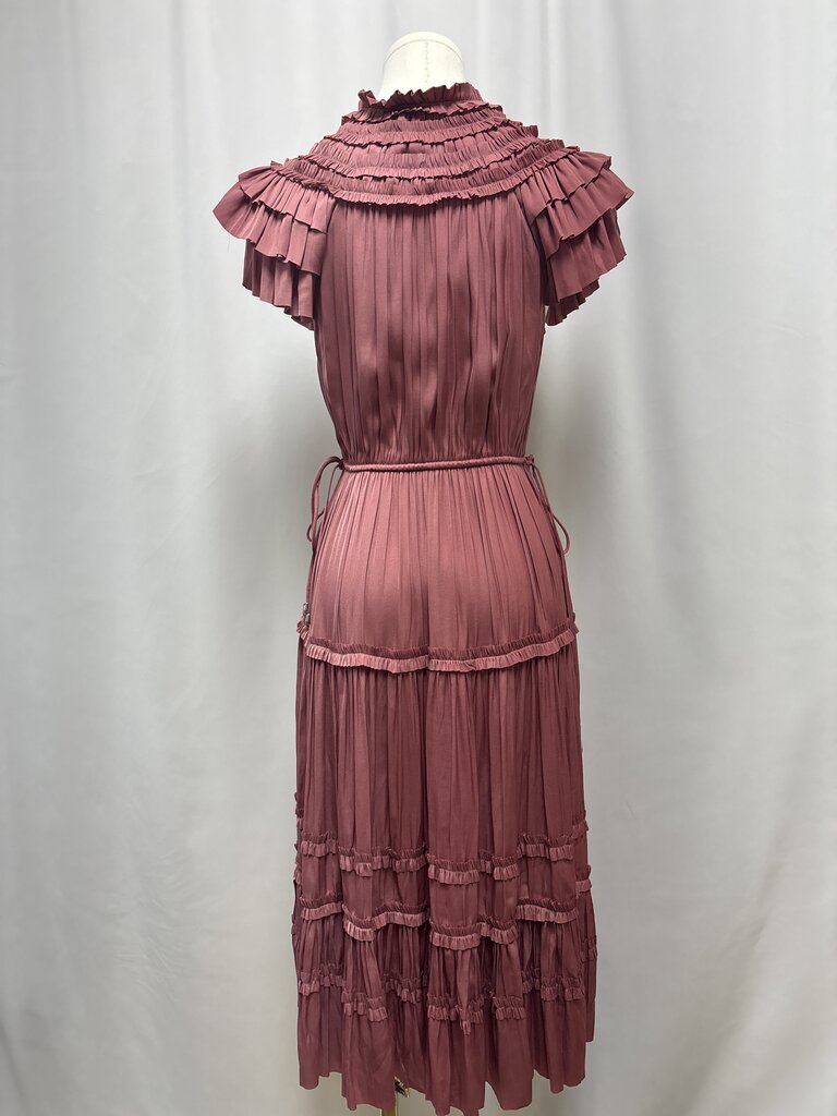Elie Tahari Mauve Pleated Maxi Dress NWT