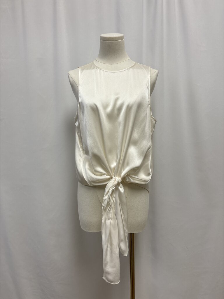 Cinq a Sept White Tie Bottom Blouse