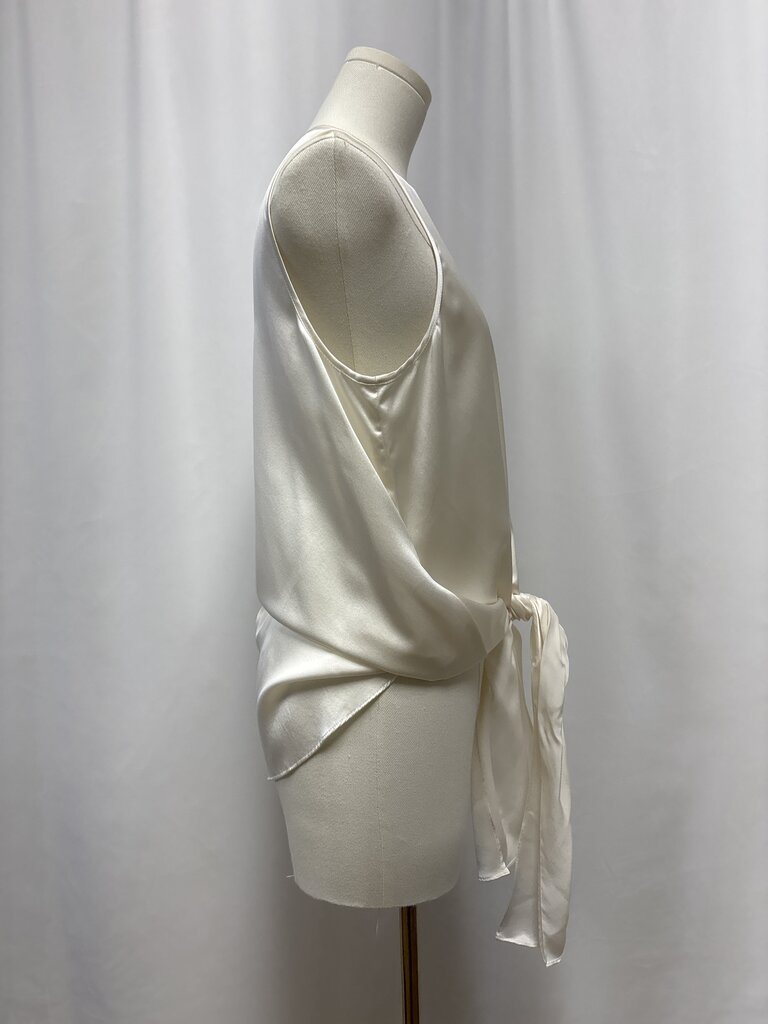 Cinq a Sept White Tie Bottom Blouse