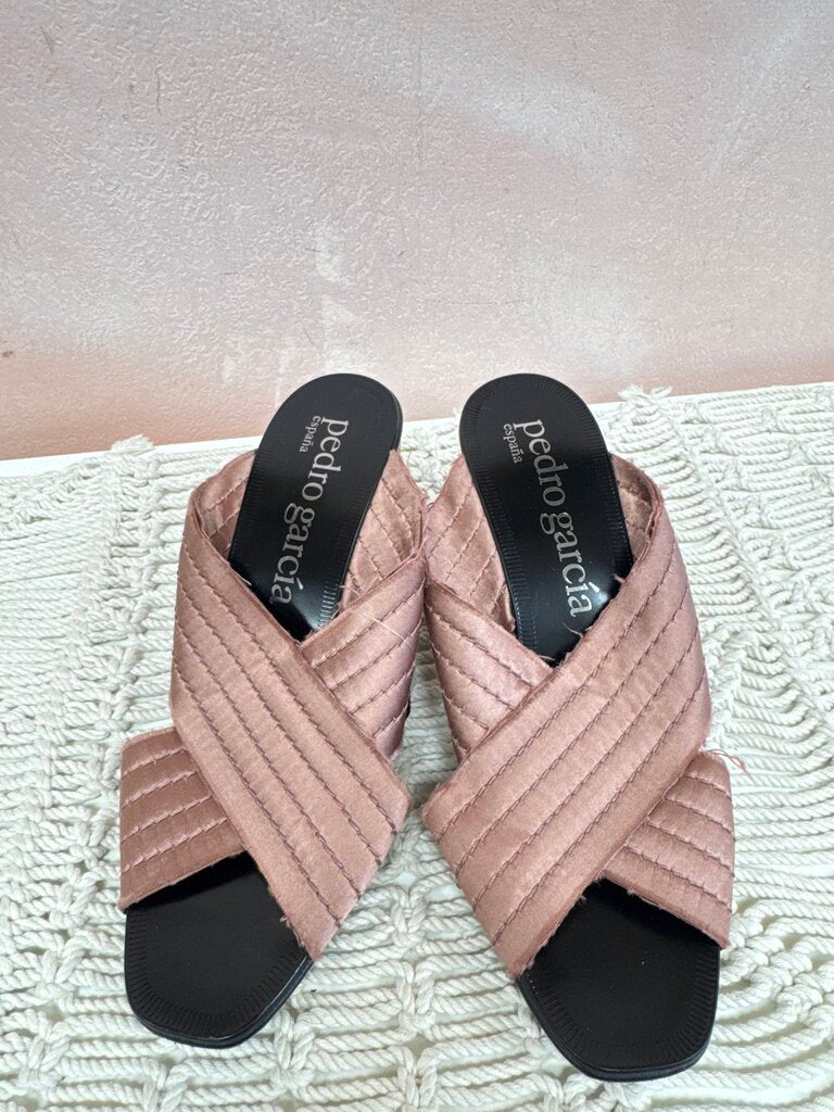 Pedro Garcia Mauve Satin Heels