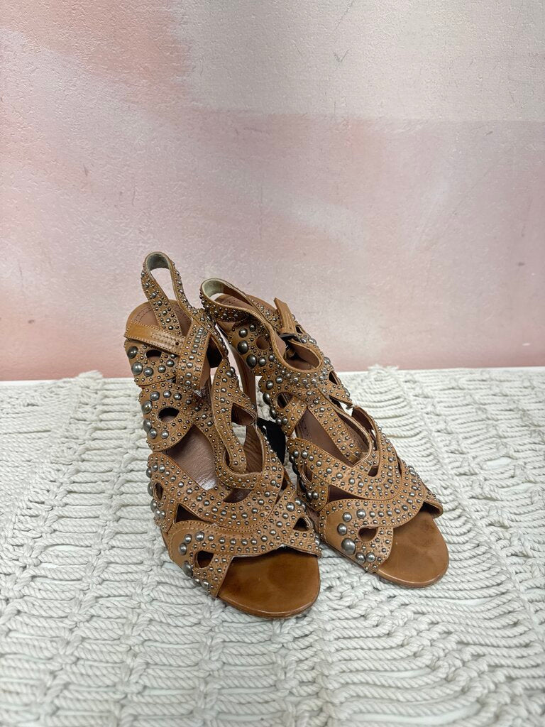 Alaia Tan Studded Heels
