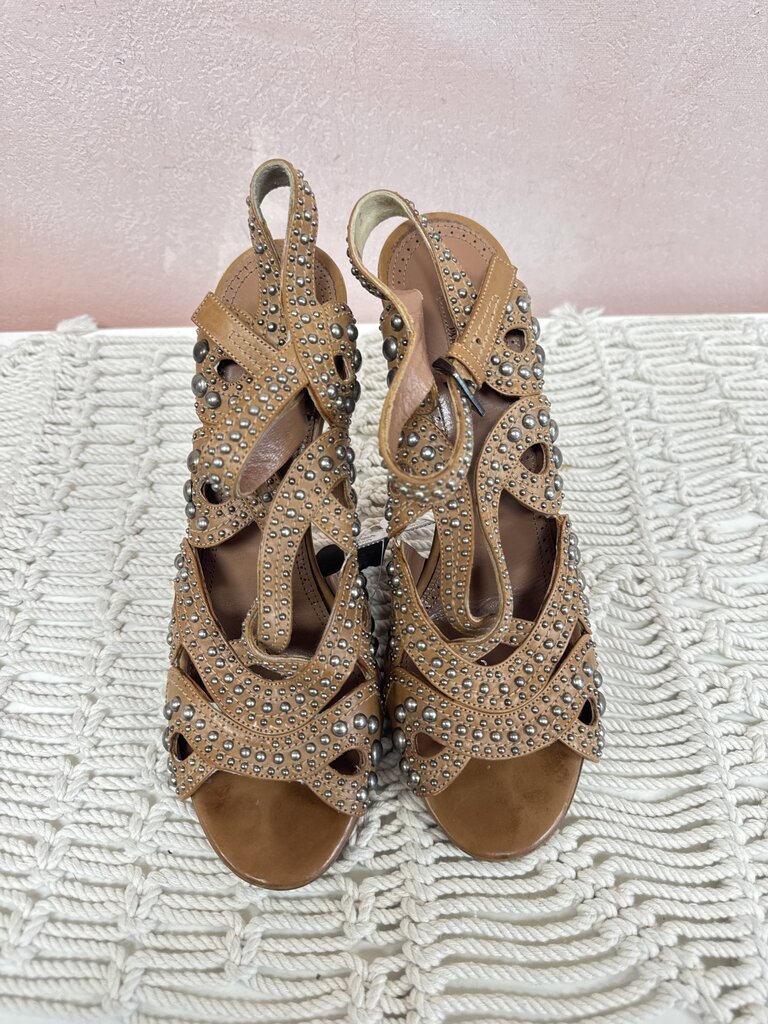 Alaia Tan Studded Heels