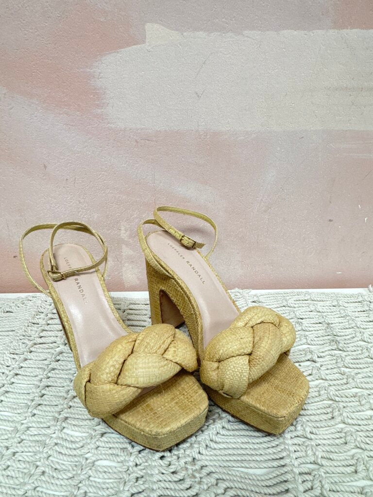 Loeffler Randal Raffia Platform Heel