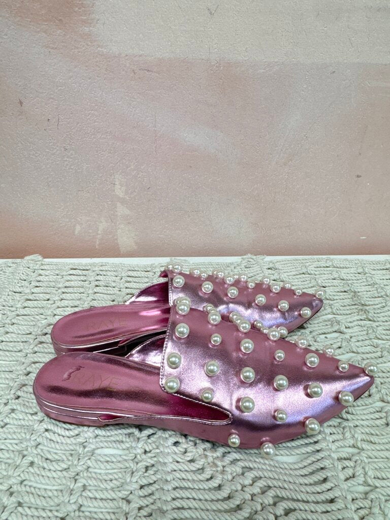 Raye Pink Metallic Pearl Embellished Slide