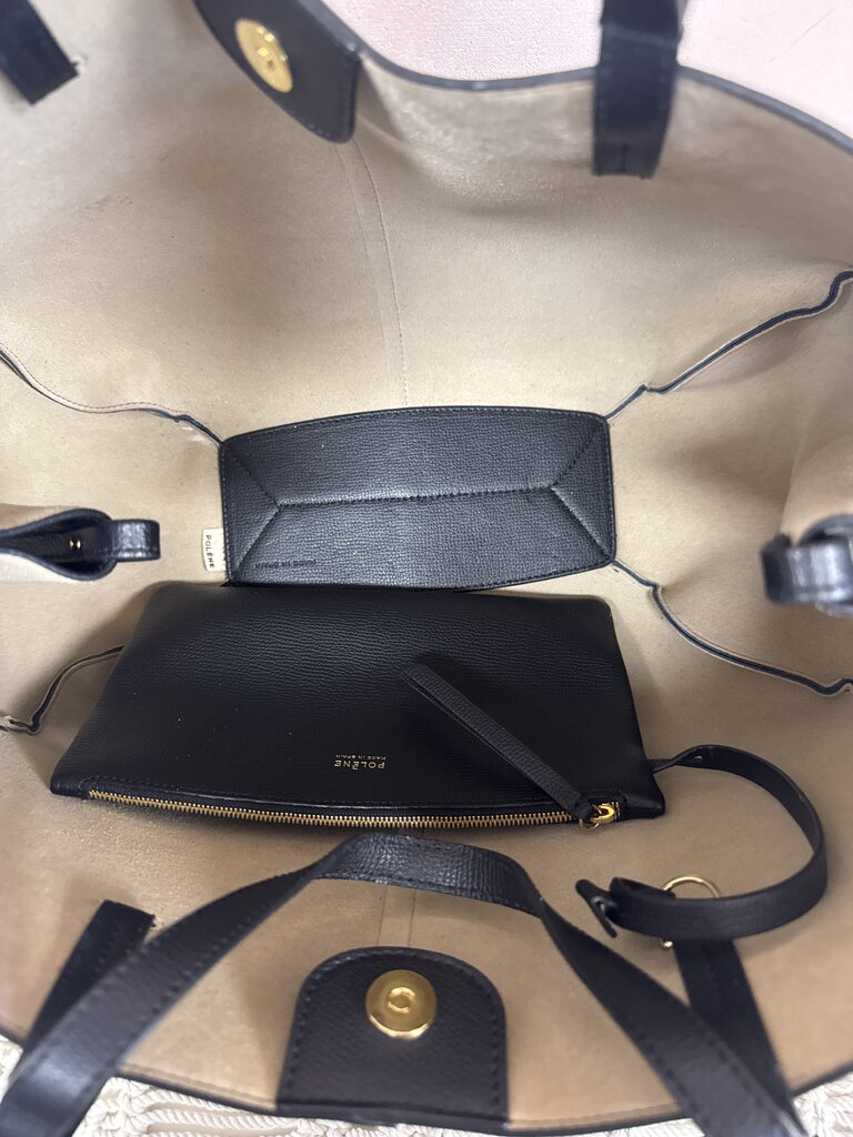 Polene Black Cyme Large Tote