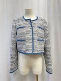 Elie Tahari Blue Tweed Cropped Jacket NWT