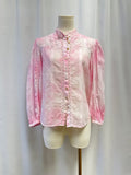 LoveShackFancy Pink Tie Dye Embroidered Blouse