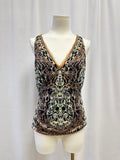 Elie Tahari Brown Printed Tank
