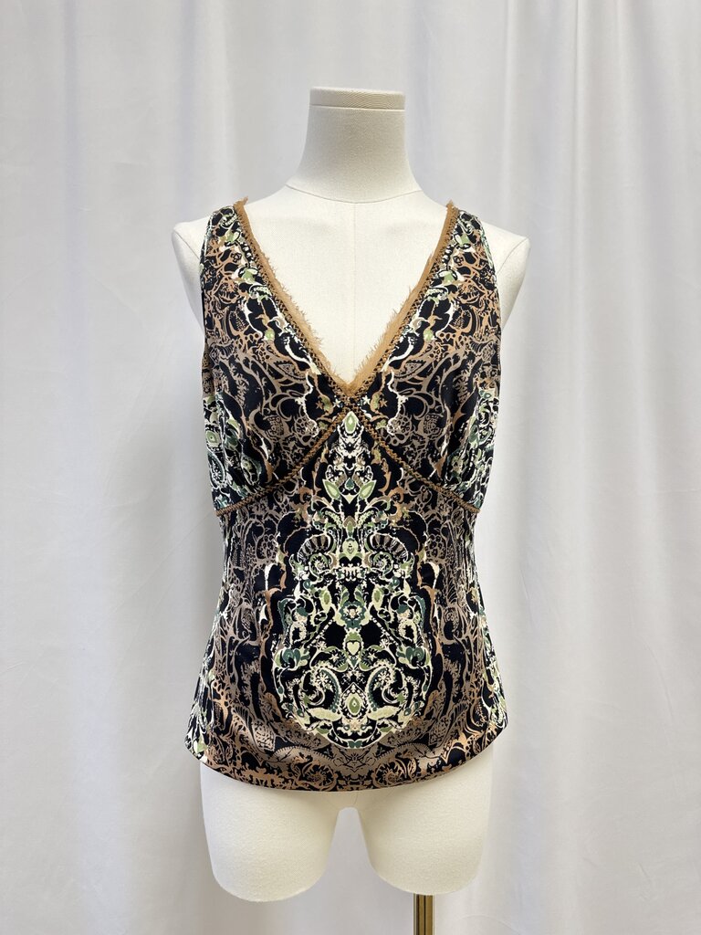 Elie Tahari Brown Printed Tank
