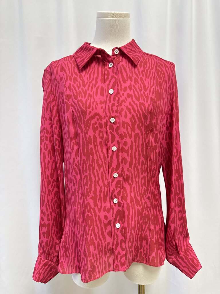 Carolina Herrera Pink Animal Print Blouse