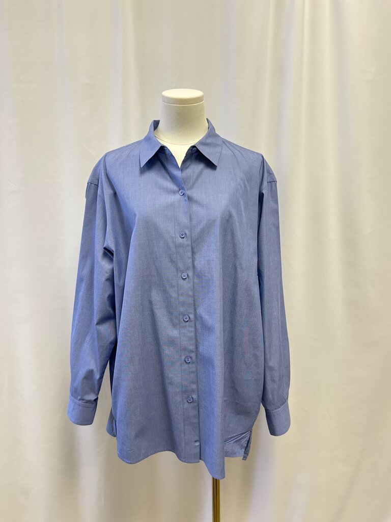 Lafayette 148 Blue Button Up