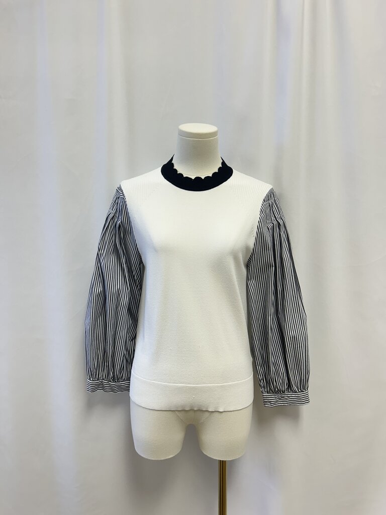 Veronica Beard White Multi Print Top